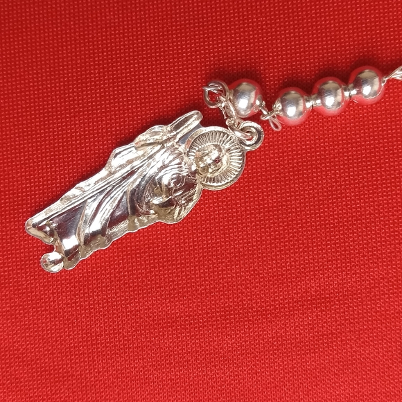 925 sterling SILVER men and women/Catholic ROSARIO necklace - Picture 4 of 16